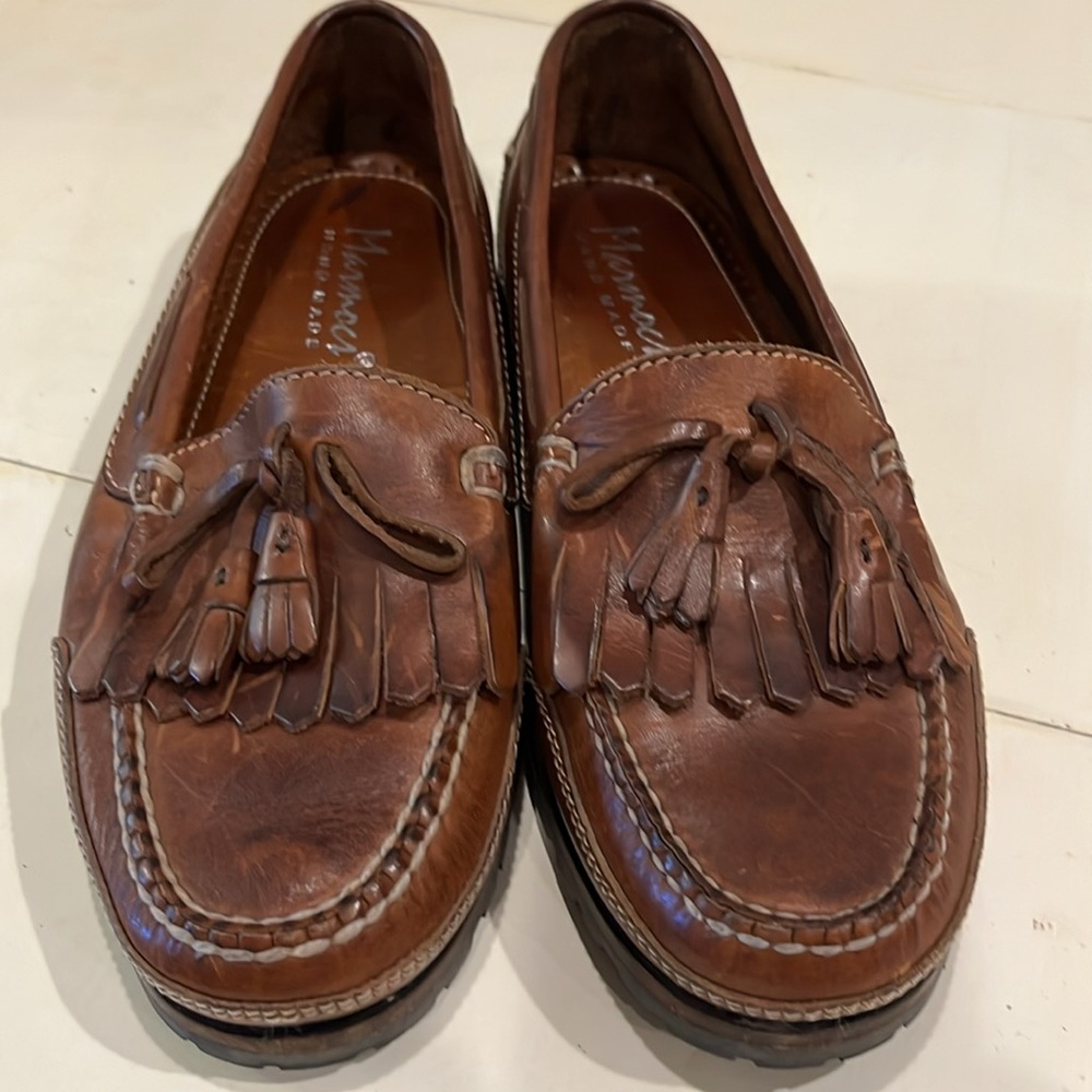 Marmocs Handmade Brown Leather Tassel Loafers size 10 men’s